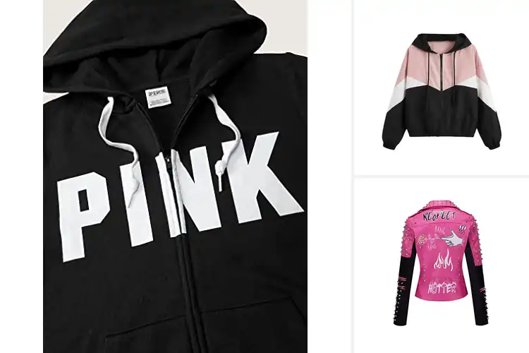 Detailed view of Best Black Pink Jackets
