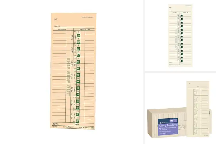 Detailed view of Best Durable Time Cards