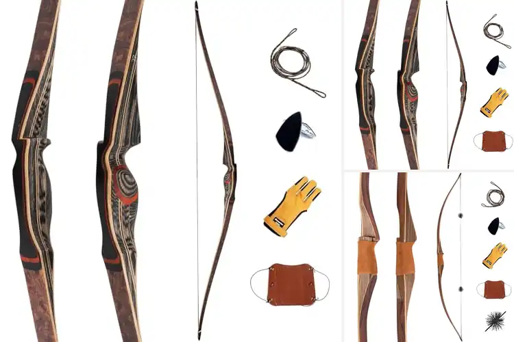 Detailed view of Best Durable Wood Bamboo Fiberglass Longbows