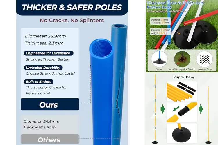 Detailed view of Best High Visibility Training Poles